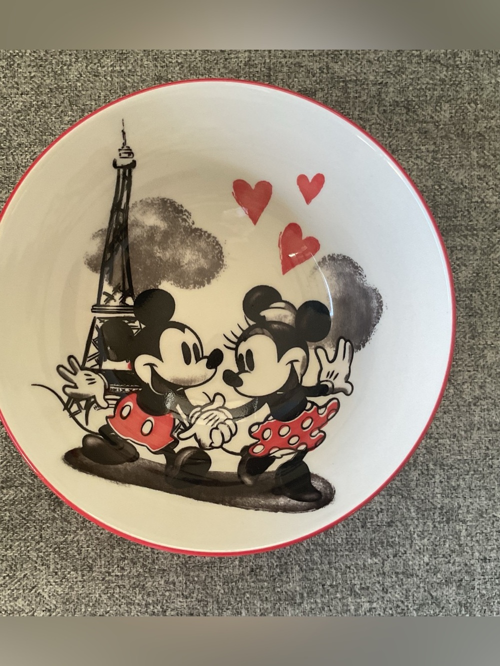 Disney Mickey & Minnie “Love in Paris” by the Eiffel Tower 6” Bowl
